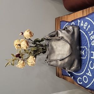 Coach Phoebe Shoulder Bag Pebbled Leather metallic Grey Purse J1557-F37856 ❤️PRE